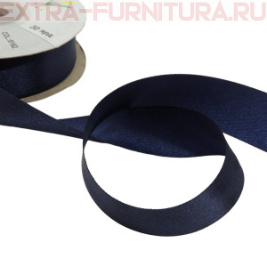 Лента атласная 24 мм цв 162 синий рул. 27,42м