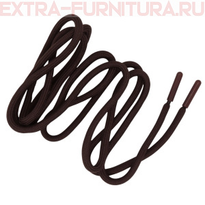 Шнурки круглые 150см, шир.6мм, цв.304 коричневый, пласт.наконечник, уп.100шт