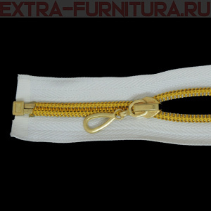 Молния спираль декор Т7 45см цв.белый/золото
