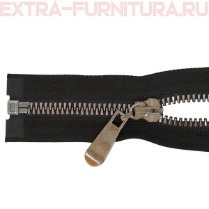 Молния декор Трактор Т5 1 замок, дл. 75см, цв.черный, усил. звено