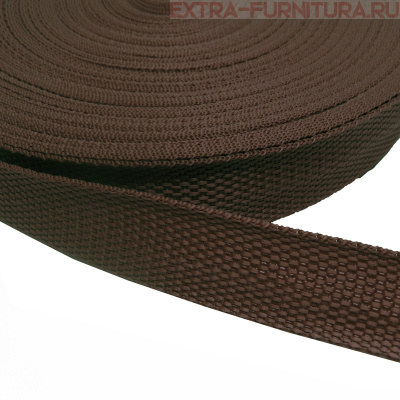 Стропа шир.25мм, цв.540 темно-коричневый, уп.50м, пл. 9,8 гр/м