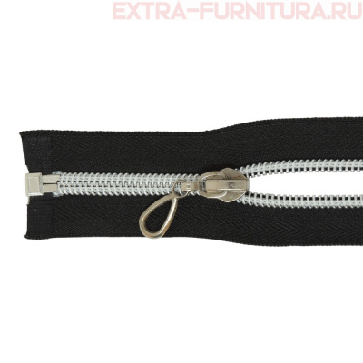 Молния спираль декор Т7 75см цв.черный/серебро