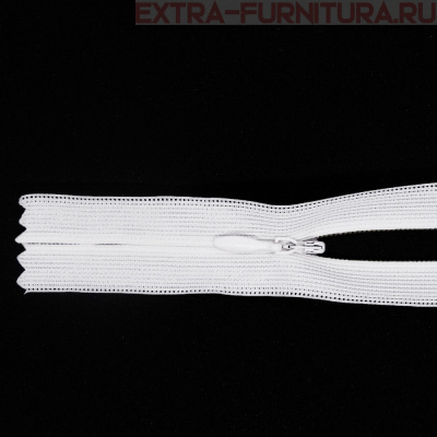Молния потайная № 3, 70 см, цв. 101 белый п/э пл.9,3 гр/м