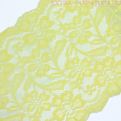 Кружево-стрейч TBY-RY08 шир.180мм, цв.светло-желтый (уп.18,3м) *
