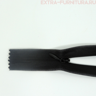 Молния потайная  № 3, 18 см, цв. 322 черный п/э пл.9,3 гр/м