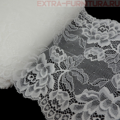 Кружево-стрейч TBY-L838 шир.180мм, цв.01 белый (уп.25м)
