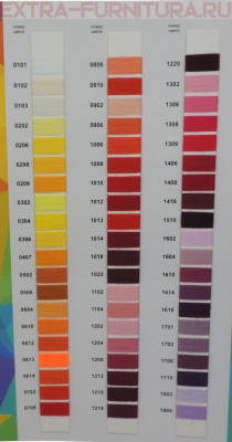 Карта цветов ПНК армированные нитки *