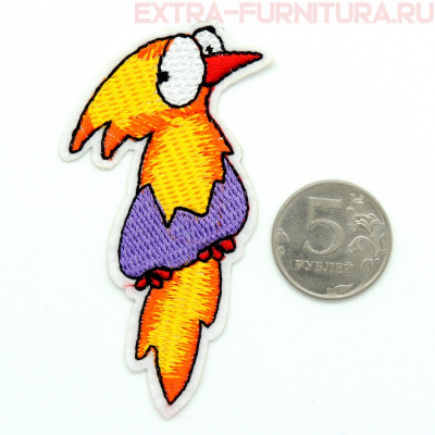 Термоаппликация Попугай маленький оранжевый *