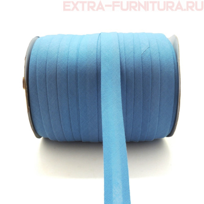 Косая бейка х/б  15мм 132м цв.170 голубой